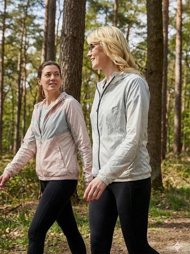 Britta jalutamas looduses kliendiga